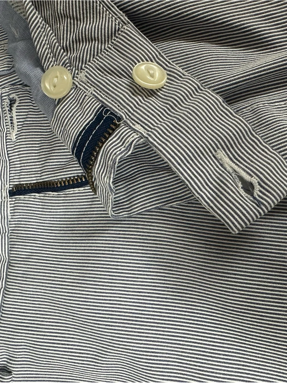 Polo by Ralph Lauren Light Blue Flat-Front Shorts Fine Seersucker